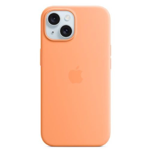 APPLE iPHONE 15 PLUS CUSTODIA MAGSAFE IN SILICONE ORANGE SORBET